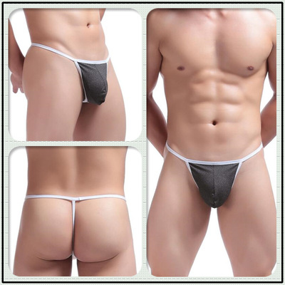 Dark gray 3pcs Sexy gay men's underwear t-string thong