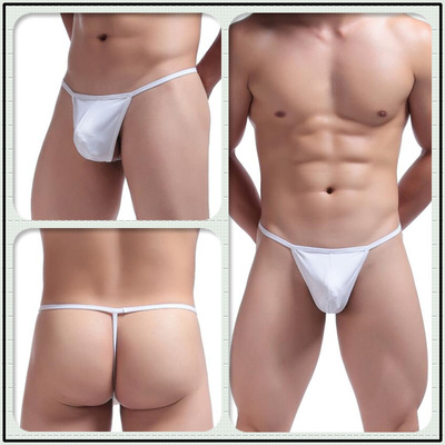 White 3pcs sexy gay men's underwear t-string thong