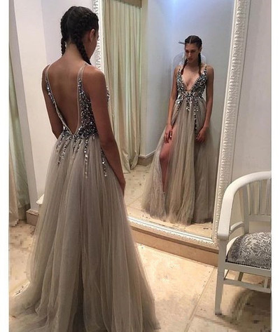 V-Neck Backless BeadingCharming prom dress, sexy prom dress,Charming prom dress, long prom dress,prom dresses, elegant prom dress, prom dress Z20