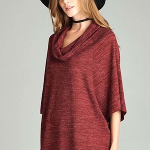 Burgundy Poncho - Thumbnail 1