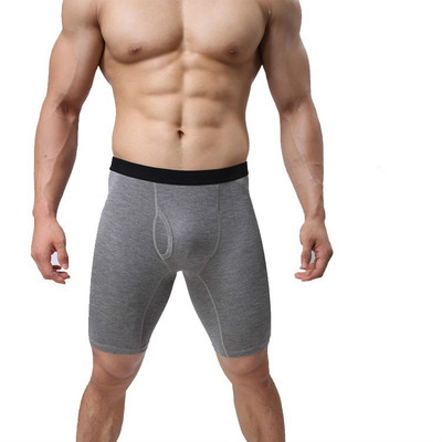 men's sexy underwear cotton breathable long boxers underpants