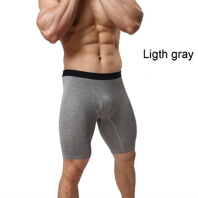 Men's sexy underwear cotton breathable long boxers underpants