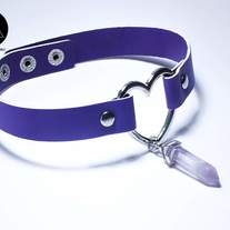 Light purple choker with crystal necklace 