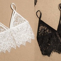 Women's Sex Lace Bra Crop Tops - Thumbnail 4