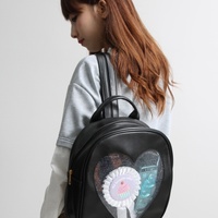 Harajuku Transparent Heart Glitter Pastel Backpack - Thumbnail 2