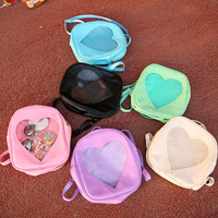 Harajuku Transparent Heart Glitter Pastel Backpack - Thumbnail 4
