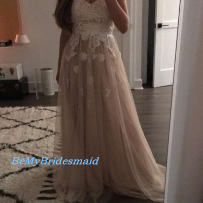 Charming tulle and lace sweetheart long prom dresses, party gowns, tulle formal dress