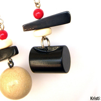 Mid century chunky modernist earrings - Thumbnail 1