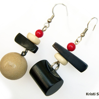Mid century chunky modernist earrings - Thumbnail 3