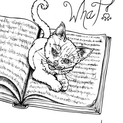 Coloring poster: innocent kitty