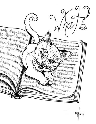 Coloring Poster: Innocent Kitty