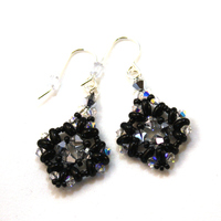 Intriguing Black Earrings with Sterling Silver hooks - Thumbnail 2