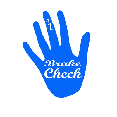 Hand brake check number 1 finger vinyl humor window decal handmade