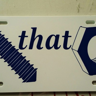 Screw that nut poly license plate handmade predrilled holes