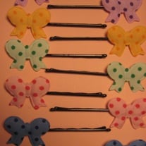 Tiny Colored Polka Dot Bow Hair Clips