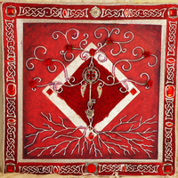 Fairytale Roses Red and Silver - triple panel  - Thumbnail 2