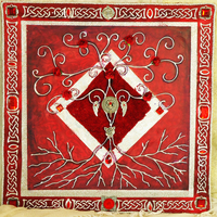 Fairytale Roses Red and Silver - triple panel  - Thumbnail 3