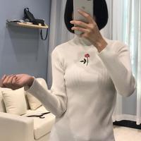 Rose Embroidered Sweater (2 Colors) - Thumbnail 1