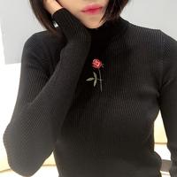 Rose Embroidered Sweater (2 Colors) - Thumbnail 2