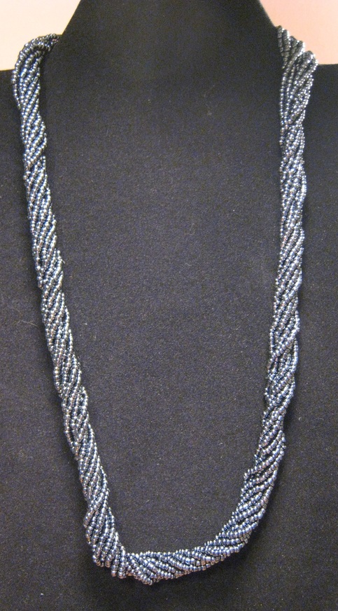 Gunmetal Seed Bead Necklace