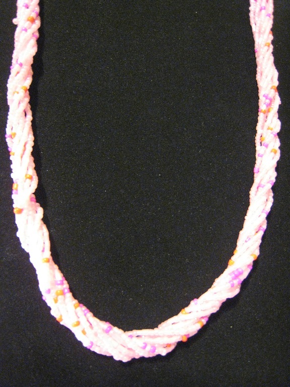 Multi-Pink Seed Bead Necklace