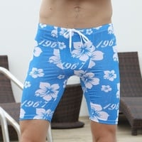 men's fashion drawstring beach board swimming trunks boxers shorts swimwear - Thumbnail 1