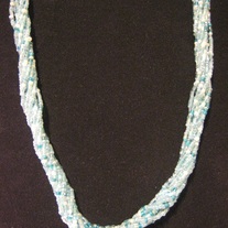 Multi-Teal Seed Bead Necklace