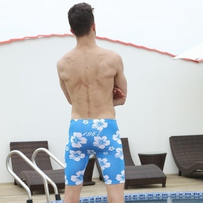 Men's fashion drawstring beach board swimming trunks boxers shorts swimwear