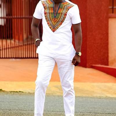 Dashiki short sleeve shirt & pant men's african clothing men's wear - Thumbnail 3