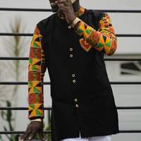 Kente & Black Men's African Clothing Men's Fashion Wear African fashion - Thumbnail 1