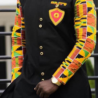 Kente & Black Men's African Clothing Men's Fashion Wear African fashion - Thumbnail 2