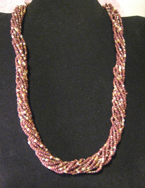 Earthy Browns Seed Bead Necklace