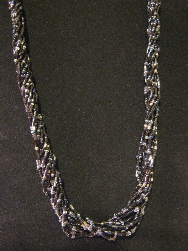 Dressy Black Seed Bead Necklace