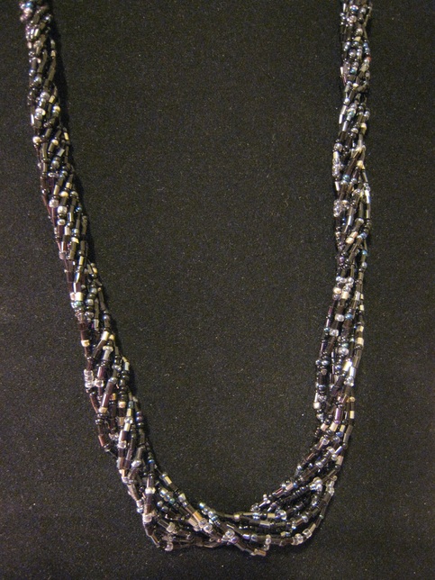 Dressy Black Seed Bead Necklace