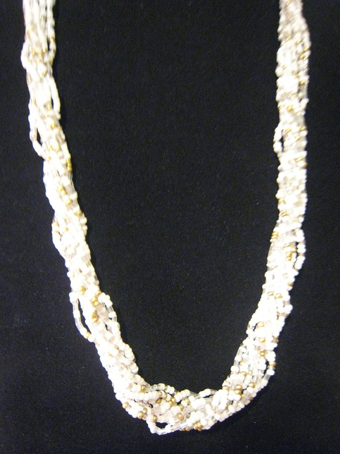Shiny White Seed Bead Necklace