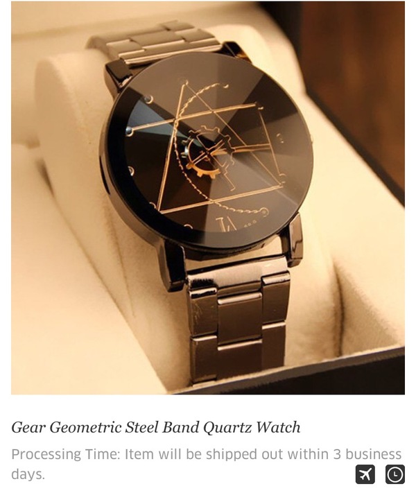 Gear Geometric Steel Band Men's Quartz Watch 
