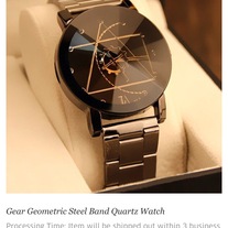 Gear Geometric Steel Band Men's Quartz Watch 