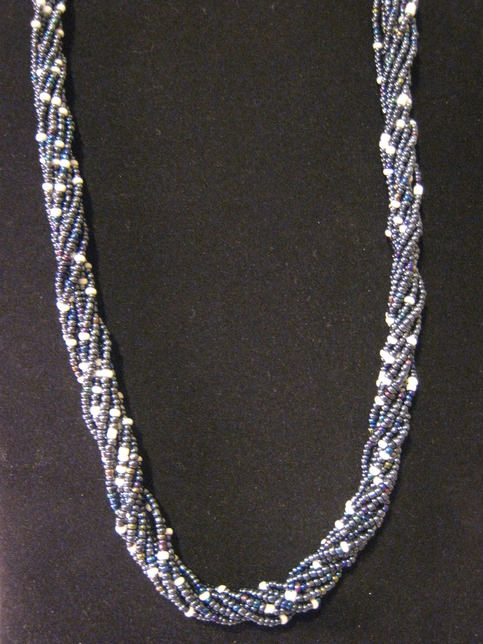 Multi-Gunmetal Seed Bead Necklace