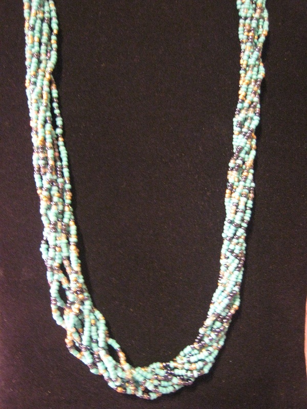 Dark Teal Seed Bead Necklace