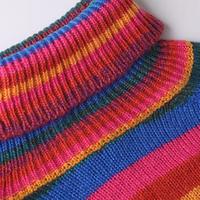 Rainbow Turtleneck Cropped Sweater - Thumbnail 4