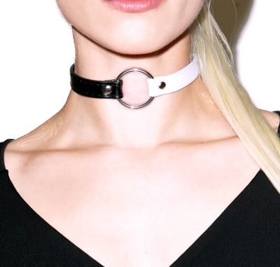 CYBER GOTH BLACK & WHITE CHOKER