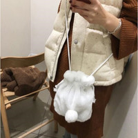 Cute Furry Mini Shoulder Bag - Thumbnail 2