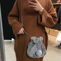 Cute Furry Mini Shoulder Bag - Thumbnail 3