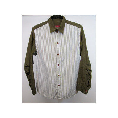 Christopher nemeth stripe x olive shirt