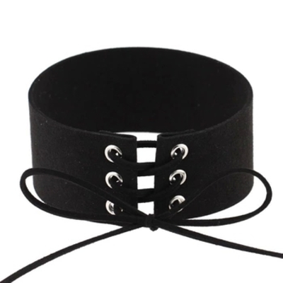 Black tie up choker