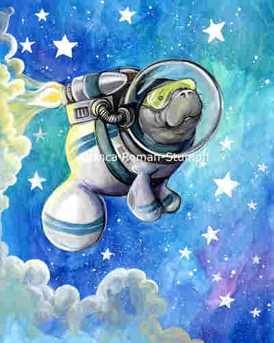 Space Manatee Print
