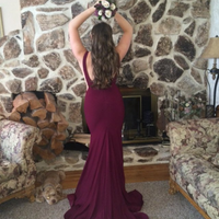 BBDressing Burgundy Mermaid Long Prom Dresses PD0001 - Thumbnail 1