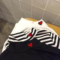 Heart Embroidered High Neck T-shirt - Thumbnail 3