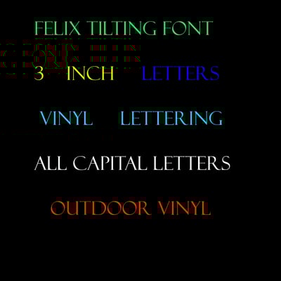 Felix font vinyl lettering outdoor sticker letters price per letter handmade decal name decal - Thumbnail 4