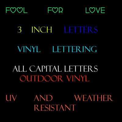 Fool for love font vinyl lettering outdoor sticker letters price per letter handmade decal name decal - Thumbnail 4